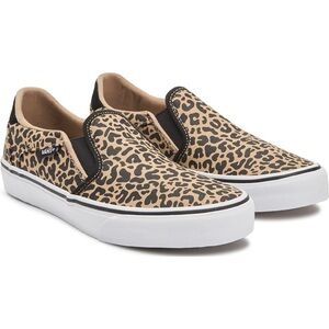 Vans Women's Asher Deluxe Sneaker black/tan/leopard